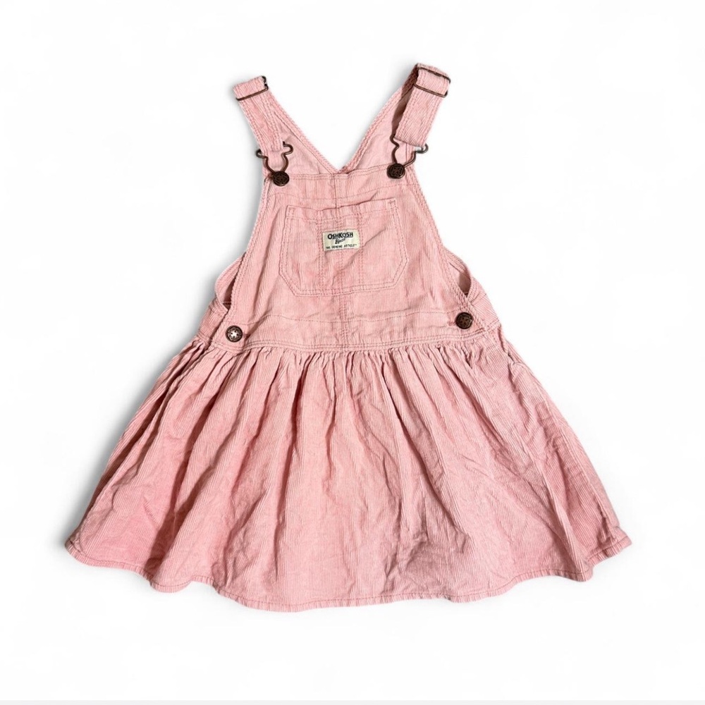 OshKosh B'Gosh Corduroy Solid Pink Toddler Overall Girls Dress 4T All-Weather